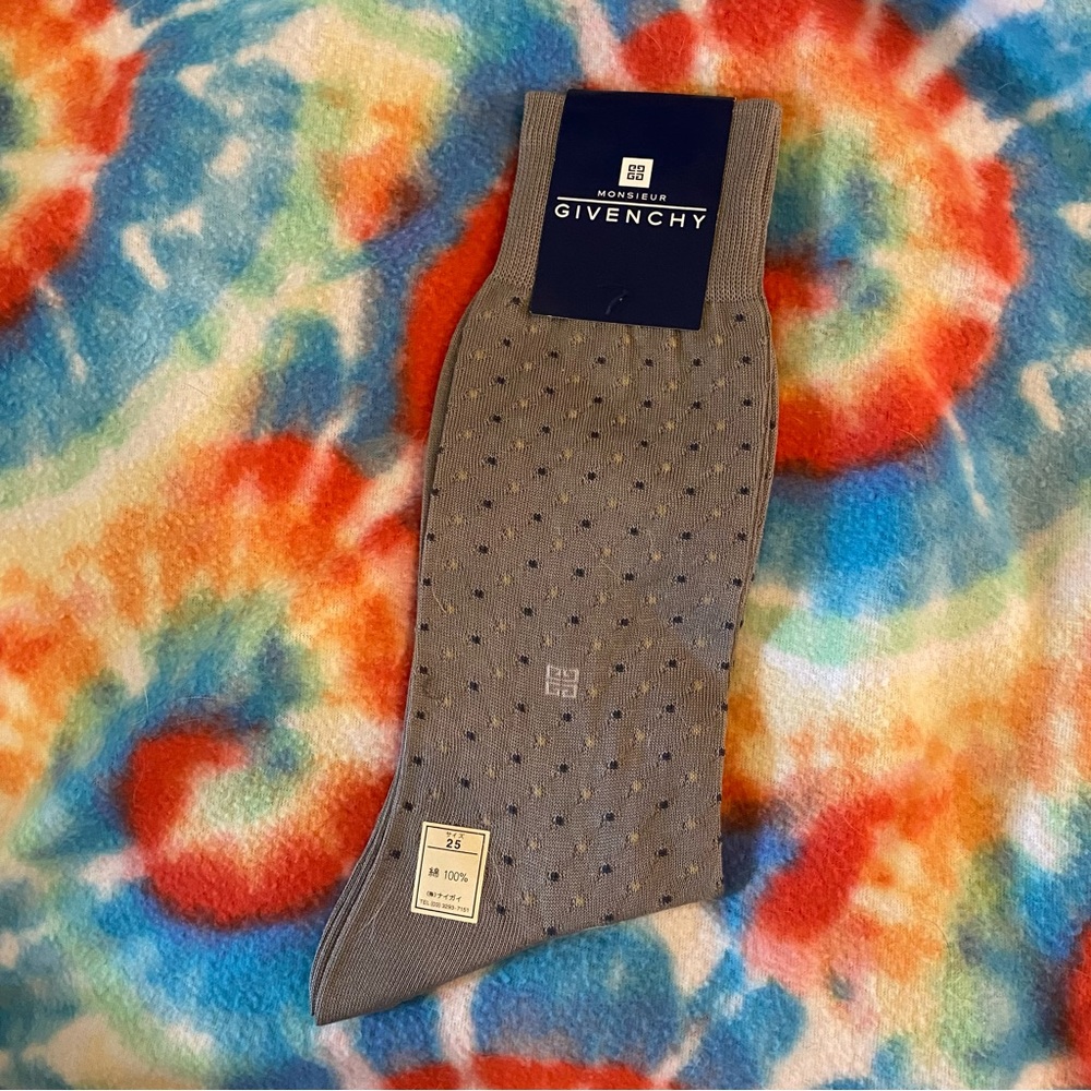 Givenchy Polka Dot Gray Dress Socks